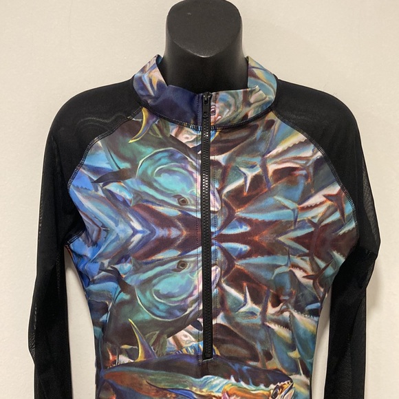 Bliss Splash Large Fish Top with Zip Front & Mesh Sleeve Large - Picture 2 of 8